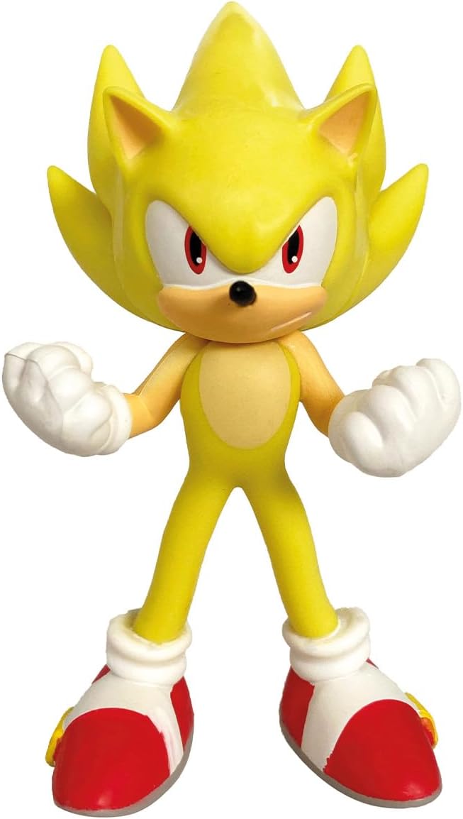 Comansi Super Sonic Miniature Figure 3-Piece Set, Sonic, Amy Rose, and Super Sonic Collectible Toys, Tabletop Play Figures, Special Paint Finish, Plastic Figures for Kids and Fans, Officially Licensed