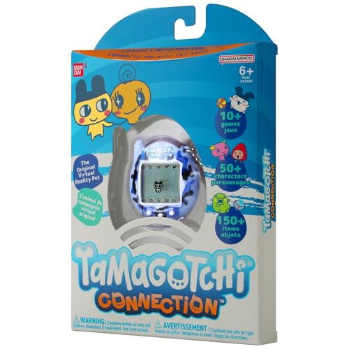 Tamagotchi Connection Wild Blue|Tamagotchi Original Cyber Pet 90s Adults and Kids Toy with Chain | Retro Virtual Pets are Great Boys and Girls Toys or Gifts for Ages 6+