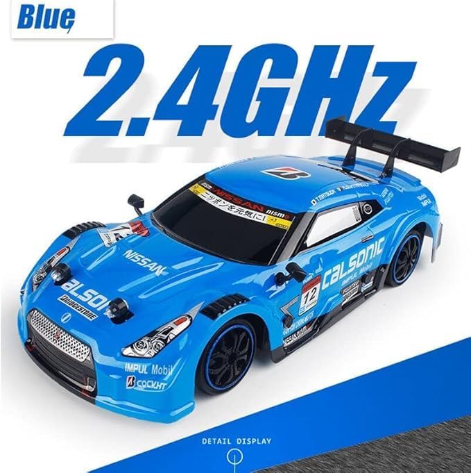 D-Power Nissan GT-R R35 GT500 RC Car, 1:16 Scale Remote Control Race Car with 2.4GHz Controller, Rechargeable Battery, Official Style Design, 6+