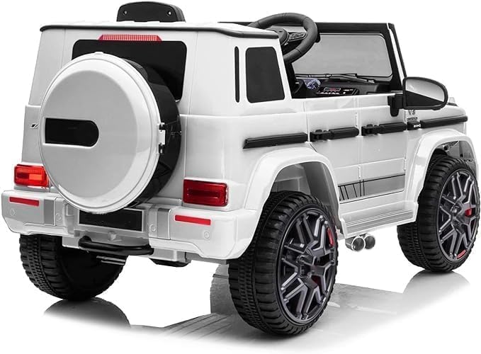 Licensed Mercedes-Benz AMG G63 Ride-On Car for Kids, 3+ Years, 12V Battery Powered Electric SUV with Remote Control, LED Lights, USB Music Player, Realistic Design – Black, White, Red, Blue