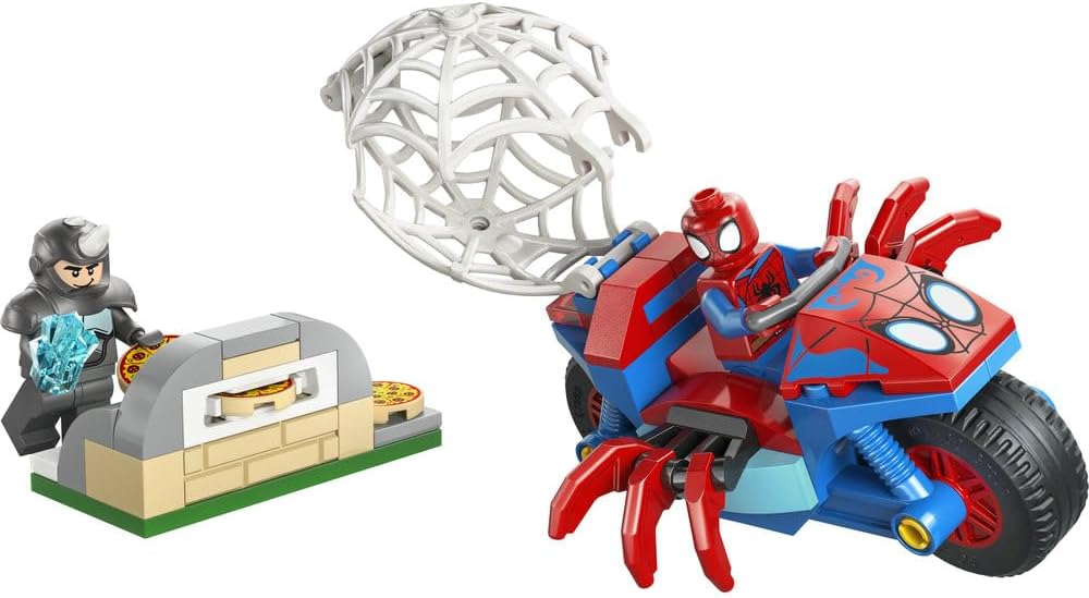 LEGO ǀ Marvel Spidey on his Motorcycle vs. Rhino - SuperHero Toy w/a Motorbike & 2 Minifigures - Gift for 4+ Year Old Boys and Fans of the Spidey and his Amazing Friends Show - 11206