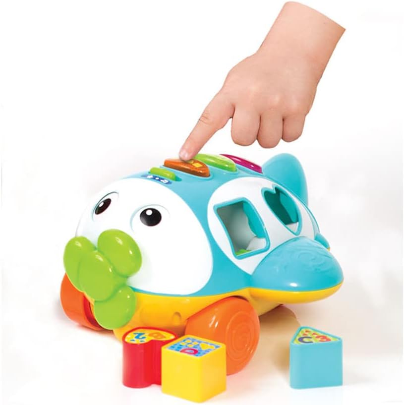 Winfun Sort N Learn Pull Along Plane for Toddlers Age 12 Months and Up with Shape Sorter, Talking Features, Music, and Flashing Lights