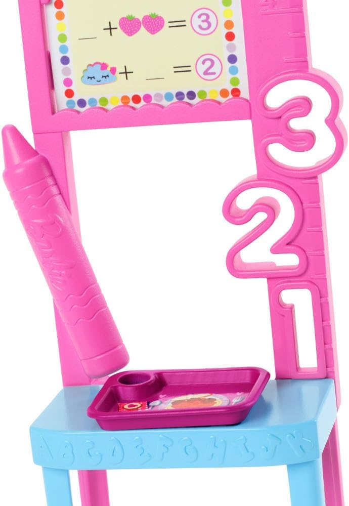 Barbie Teacher Doll with Brunette Fashion, 1 Toddler, & Classroom Accessories, Career Playset for Kids 3+