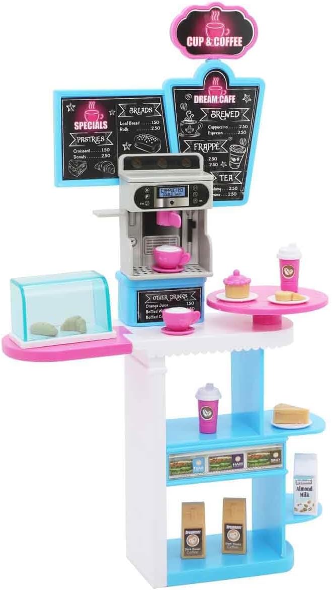 Dreameez Doll Coffee Set for Girls, 29 cm Height, Pretend Play Doll Set for Ages 3+