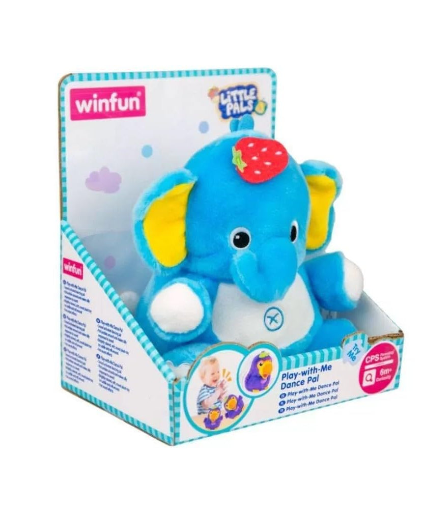Winfun Play-with-Me Dance Pal Elephant Light-Up Musical Toy, Sound-Activated Dancing Plush with Music, Lights & Movement, Interactive Learning Toy for Toddlers 12+ Months