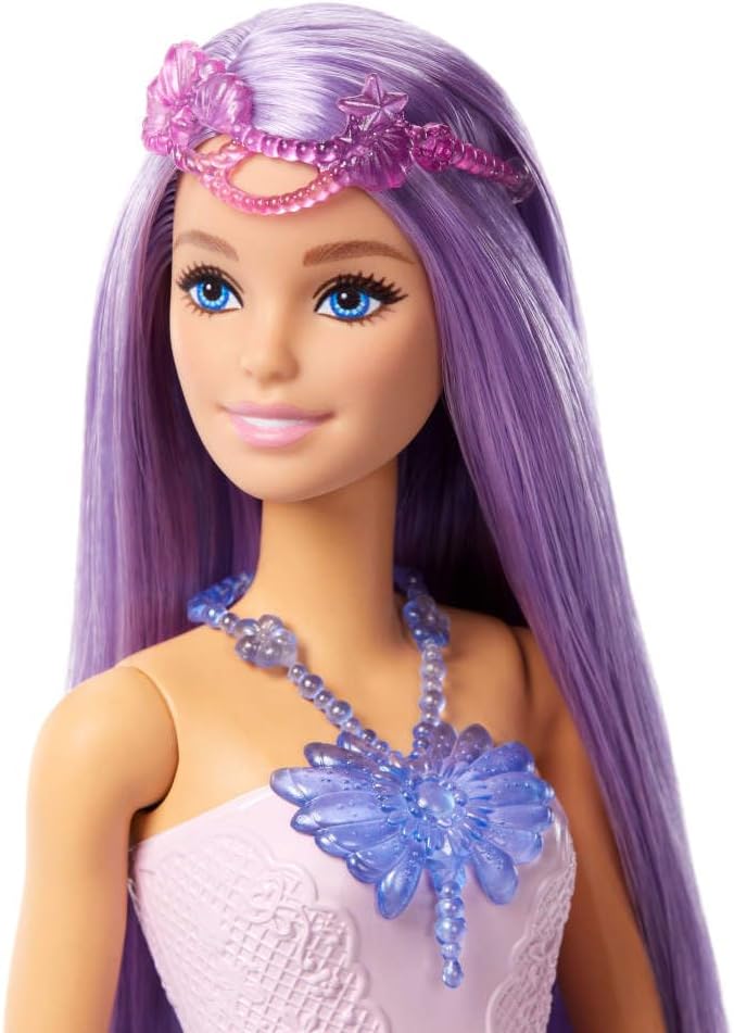 Barbie Doll with Clothes & Accessories, Fantasy Fashion Pack with 8 Accessories Including Mermaid Tail, Fairy Wings, Royal Necklaces, Shoes & More for 10+ Looks