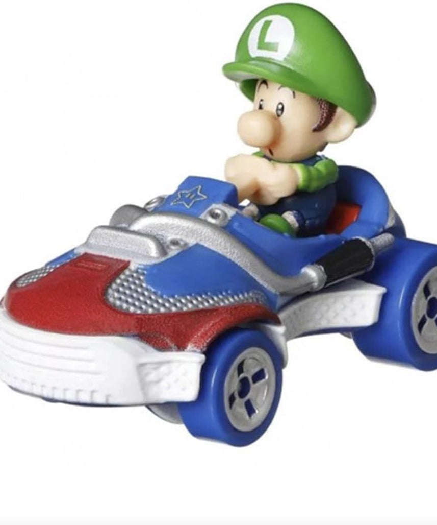 Mattel Hot Wheels Mario Kart Die-Cast Kart - Luigi (1:64 Scale) - Unisex - Age 3+