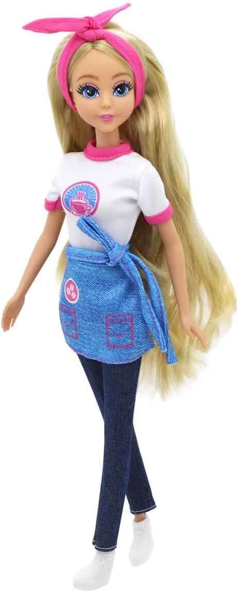 Dreameez Doll Coffee Set for Girls, 29 cm Height, Pretend Play Doll Set for Ages 3+