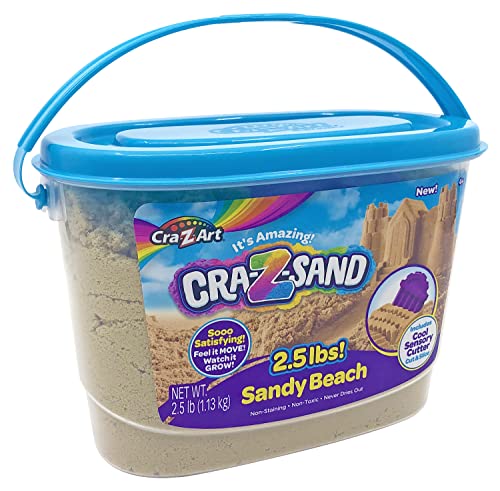 Cra-Z Sand Sandy Beach 2.5 lbs Sensory Play Sand with Cutter Non Toxic Never Drying Fun for Boys and Girls Ages 6+