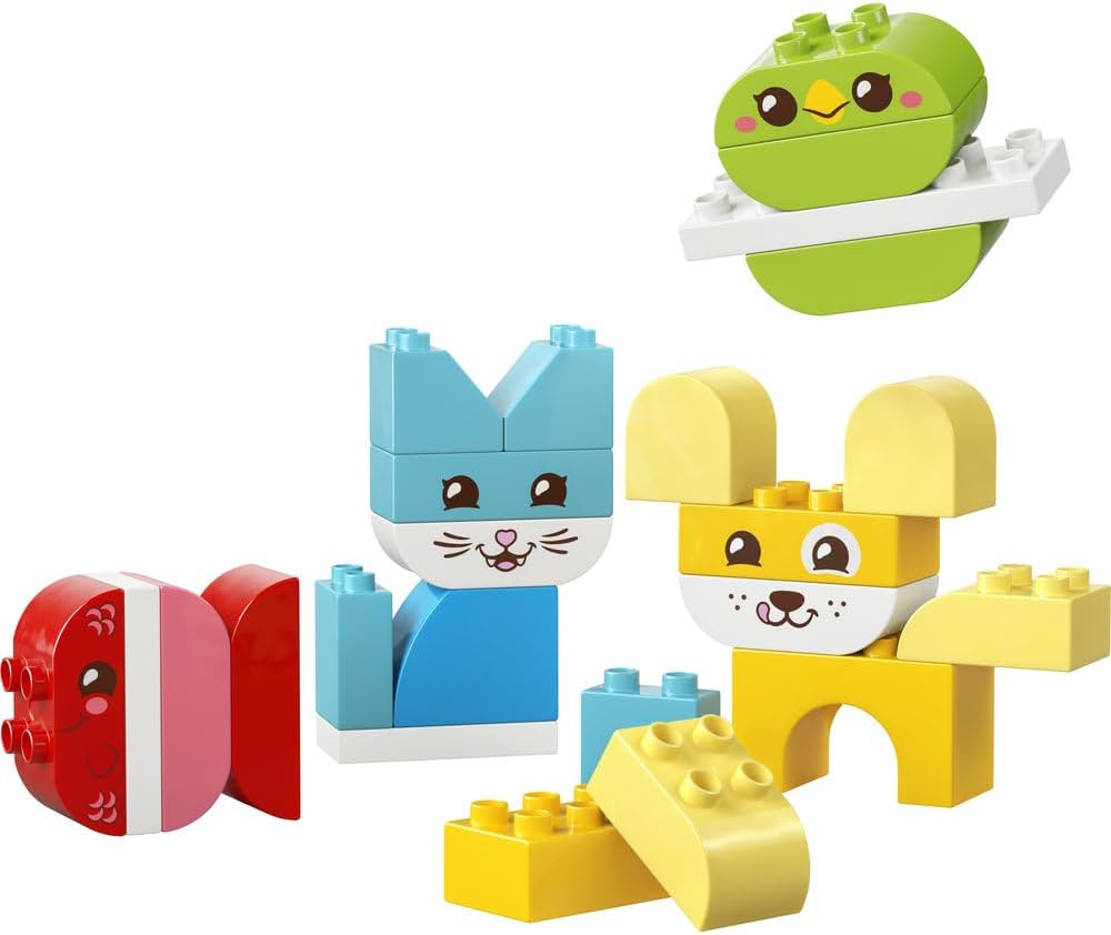 LEGO DUPLO 3 in 1 Creative Cute Pets - Educational Fine Motor Skills Toy for Toddlers - Animal Figures incl. Dog, Cat, Bird & Fish - Birthday Gift for 1+ Year Old Babies, Girls & Boys - 10477