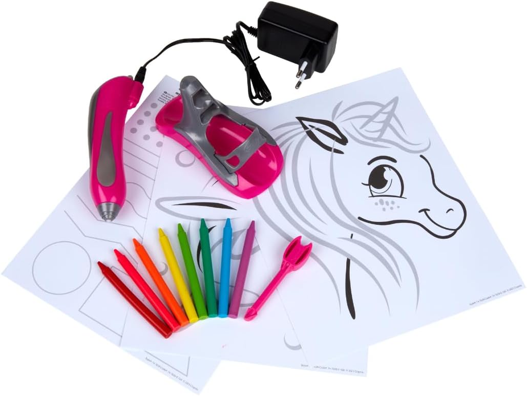 CRAYOLA - Super Pen Unicorn Neon Wax Crayons Melting Game and Relief Designs, Creative Activity and Gift for Children, Age 8+, 25-0510