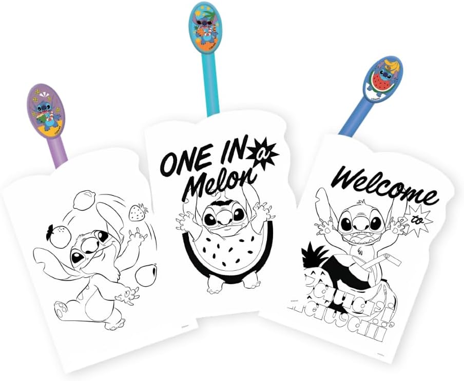 Skoodle Stitch Disney Activity Book with Shaped Crayons for Kids, Multicolor