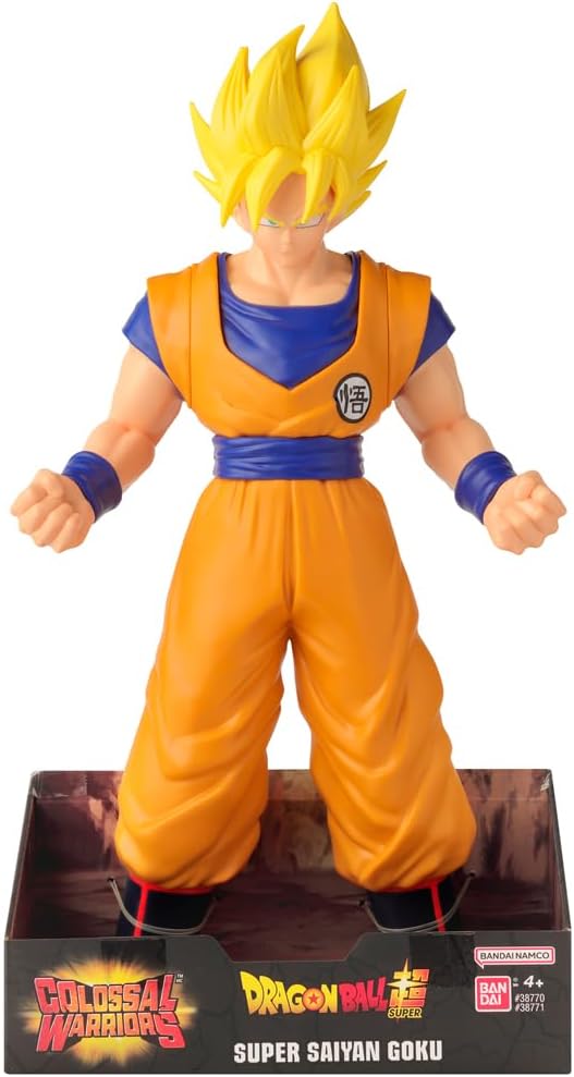 BANDAI Dragon Ball Giant Figure Goku Super Saiyan 16" Articulated Dragon Ball Series Toy for Kids and Collectors (38771)