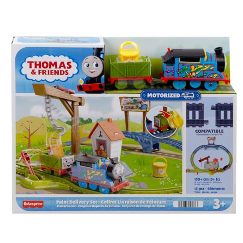 Thomas & Friends Paint Delivery Motorized Train and Track Set for Preschool Kids