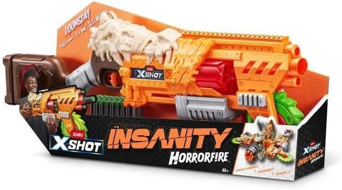 X-Shot Insanity Horrorfire DD Blaster - Action Aiming Game For Kids, Perfect Outdoor Activity For, Teen, Adult, Boys & Girls, Gift For Kids