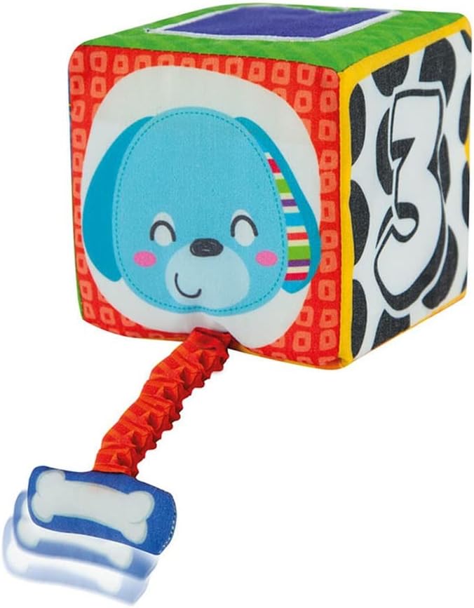 Winfun Animal Pals Soft Blocks Set of Chunky Sensory Foam Blocks for Infants and Toddlers, Interactive Learning Cubes with Textures, Bright Animal Prints, Counting, Shapes, and Baby-Safe Mirror, Ages 3 Months+