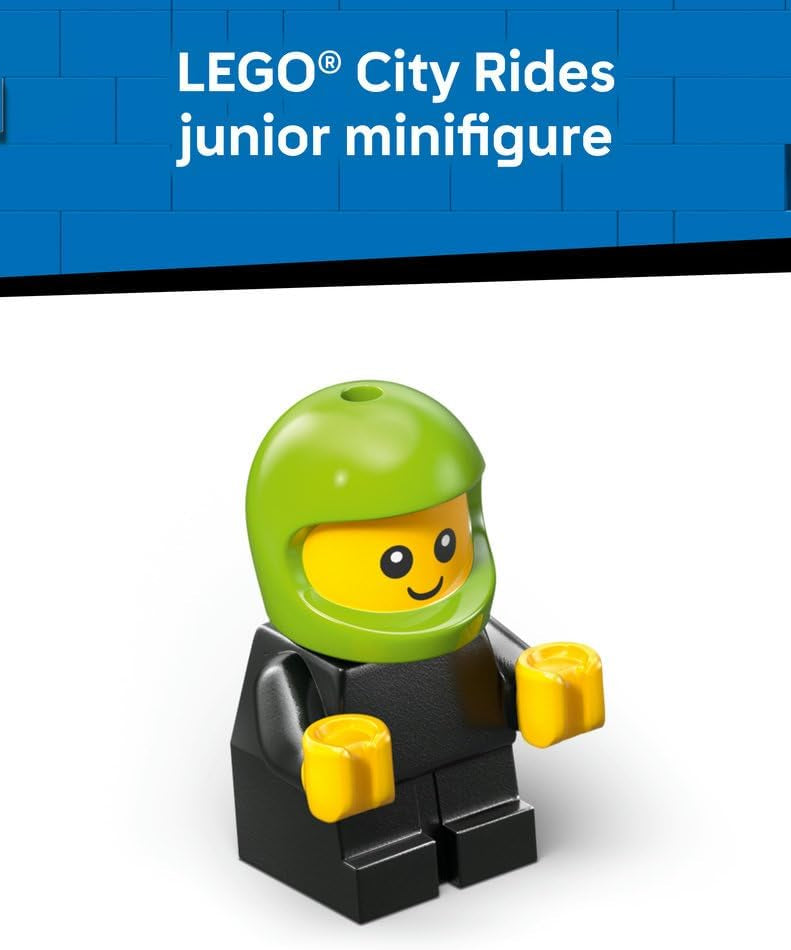 LEGO City Rides – Gaming Race Car Toy - Mini Building Set w/a Driver Junior Minifigure - Party Bag Fillers - Small Collectible Gift for 5+ Year Old Boys - 60484