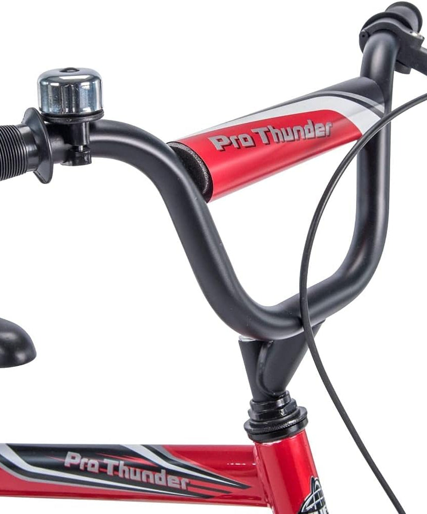 دراجة هافي روك إت إيزي بيلد للأطفال، لون أحمر، للأولاد والبنات، مزودة بعجلات تدريب، وإطار فولاذي، وفرامل كوستر