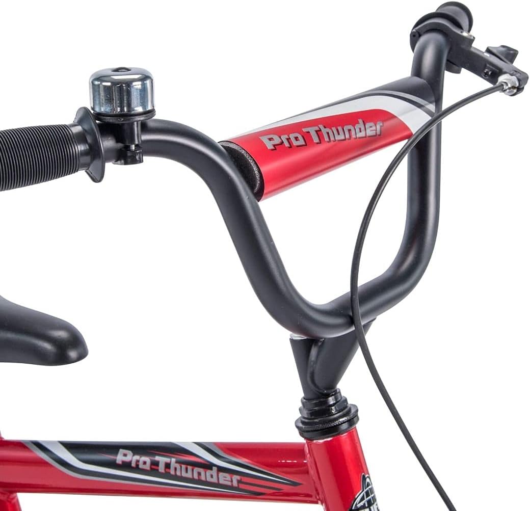 دراجة هافي روك إت إيزي بيلد للأطفال، لون أحمر، للأولاد والبنات، مزودة بعجلات تدريب، وإطار فولاذي، وفرامل كوستر