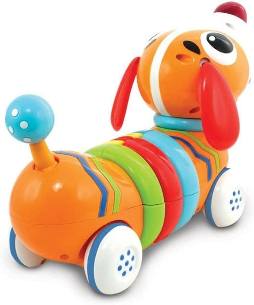 WinFun Activity Remote Control Puppy Toy, Interactive Walking Dog with Sounds, Lights, Letters and Shapes Learning Toy for Toddlers 3+ Months