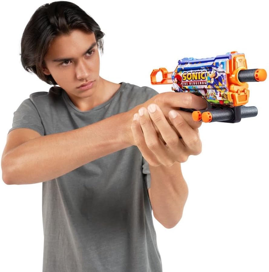 مسدس سهام كانديد إكس-شوت سكينز ميناس، تصميم سونيك القنفذ، 8 سهام إسفنجية، مدى 27 مترًا، متعدد الألوان، للأعمار من 18 شهرًا فأكثر