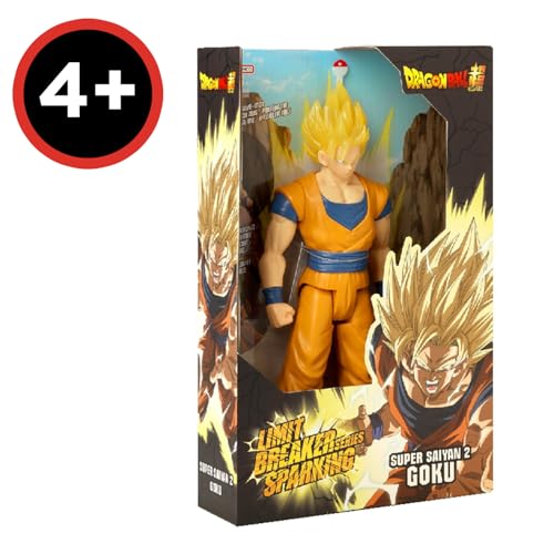 BANDAI Dragon Ball Limit Breaker Series Sparkling SS2 Goku 30 cm with Light and Sound of Battles, Based on the Video Game Dragon Ball Sparkling Zero, Model 38566