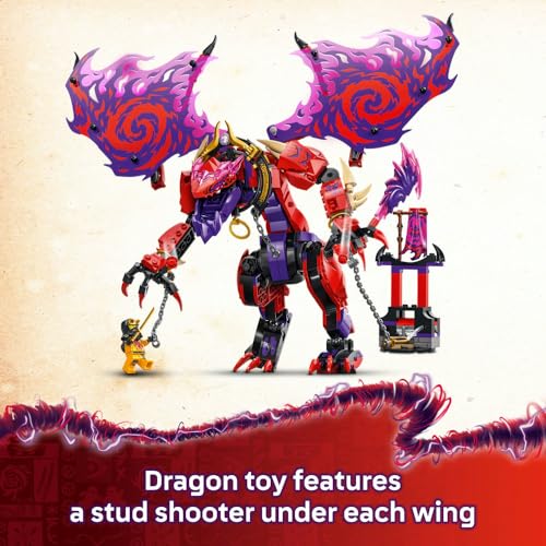 LEGO NINJAGO Thunderfang Dragon of Chaos Toy - Building Set w/ 6 Ninja Minifigures & a Dragon Figure - Gift for 8+ Year Old Boys, Girls & Dragons Rising Fans - Holiday Treat - 71832