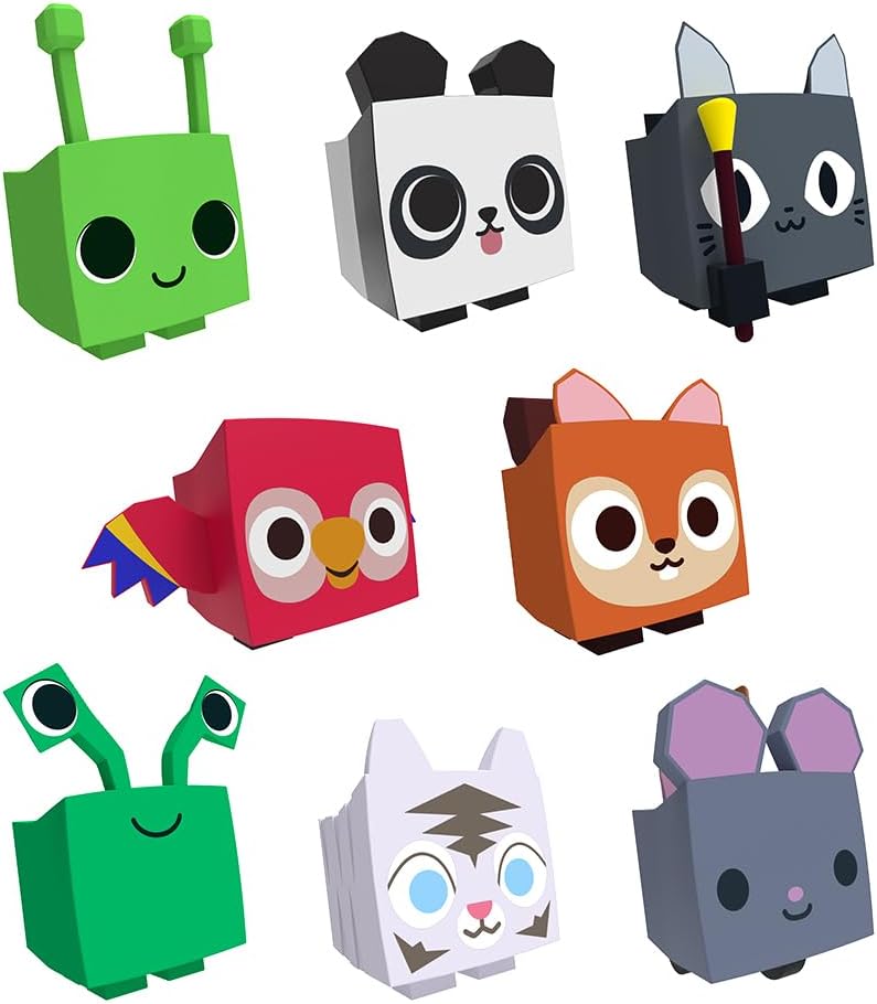 Pet Simulator, Mystery Pet Minifigures 2-Pack, Mystery Eggs, Randomized Minifigure Pets, Accessories & Stands, Series 1, Includes DLC