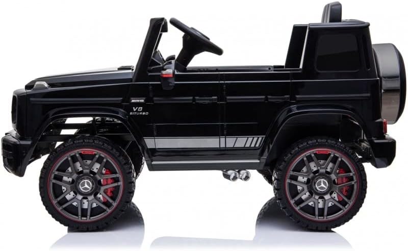 Licensed Mercedes-Benz AMG G63 Ride-On Car for Kids, 3+ Years, 12V Battery Powered Electric SUV with Remote Control, LED Lights, USB Music Player, Realistic Design – Black, White, Red, Blue