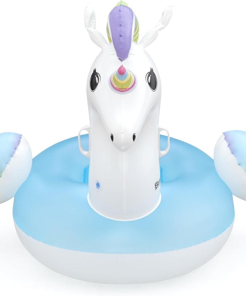 Bestway Unicorn Pool Float, Kids Inflatable Ride-On with Handles, Inflatable Beach Toys