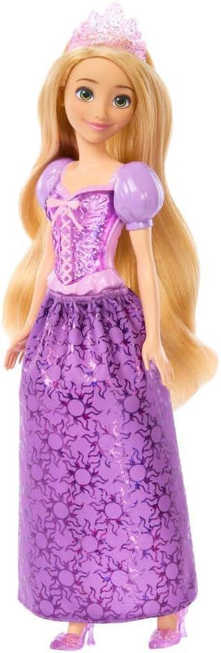 Disney Princess Rapunzel Doll, Fashionable Tangled Character Doll with Removable Skirt, Tiara, Shoes and Posable Limbs, Ages 3+