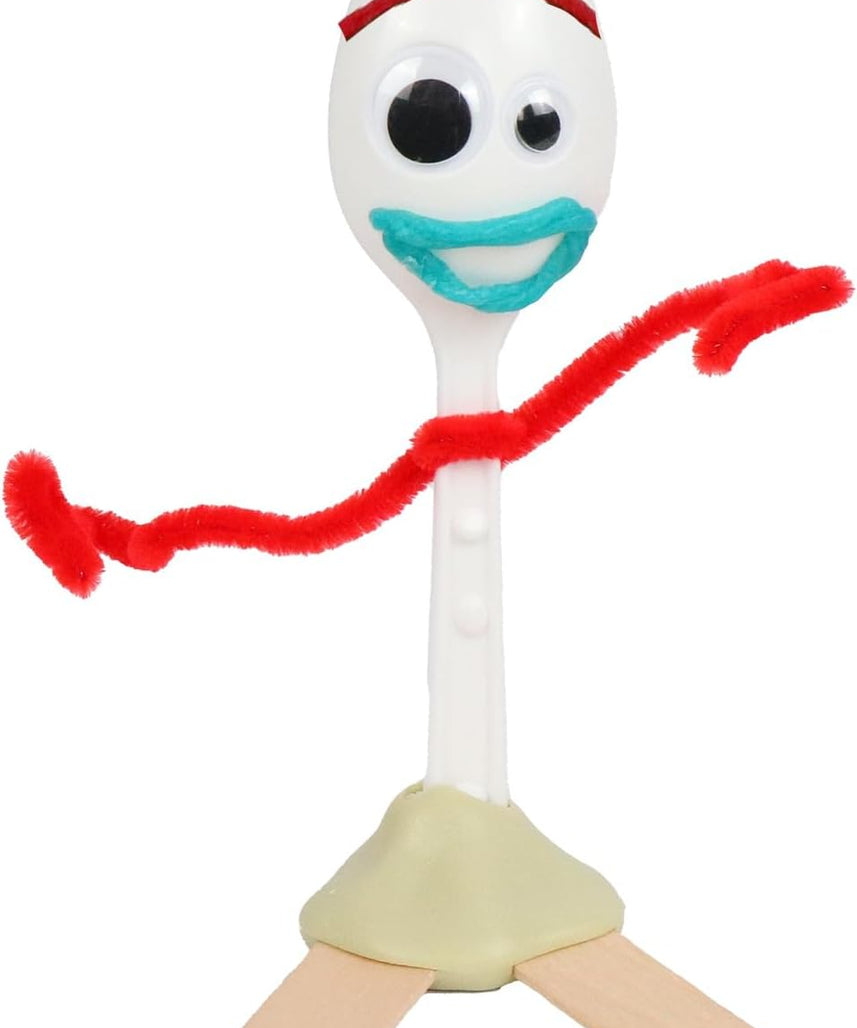 Disney Pixar Toy Story 5 Make Your Own Forky and Karen Craft Kit for Kids, 30+ Piece DIY Arts and Crafts Activity Set, Creative Character Building Toy Gift Ages 3+
