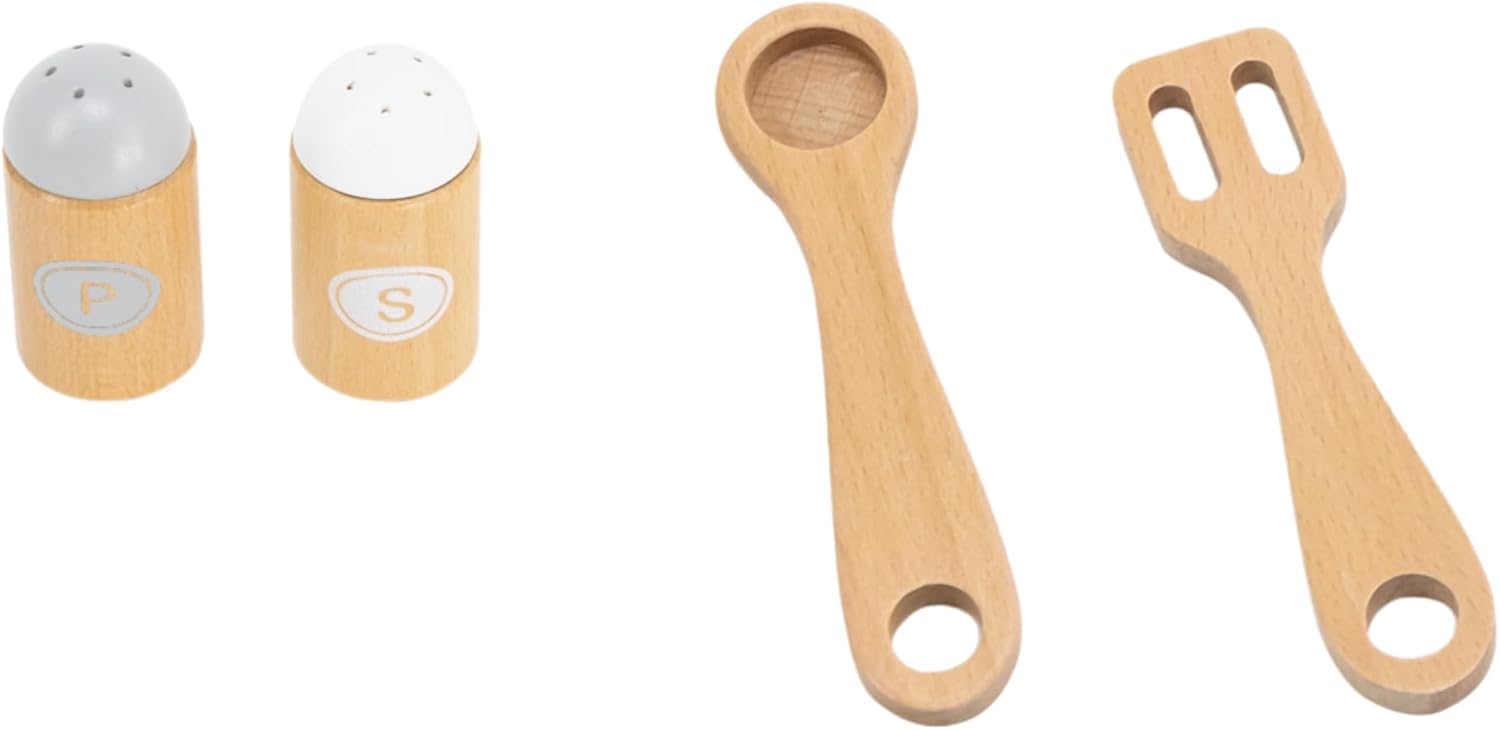 Viga 44693 Wooden Cooking Tool Playset, Grey