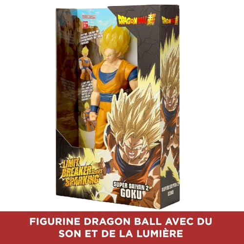 BANDAI Dragon Ball Limit Breaker Series Sparkling SS2 Goku 30 cm with Light and Sound of Battles, Based on the Video Game Dragon Ball Sparkling Zero, Model 38566