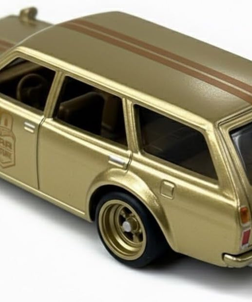 Hot Wheels Premium Japan Historics Gold Datsun 510, 1:64 Scale Die-Cast Collectible Car, Limited Edition 0/5 Chase JKF14
