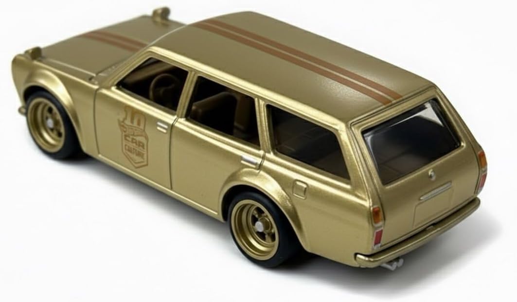 Hot Wheels Premium Japan Historics Gold Datsun 510, 1:64 Scale Die-Cast Collectible Car, Limited Edition 0/5 Chase JKF14