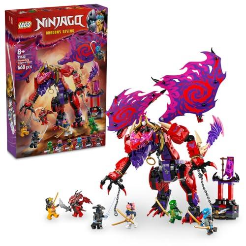 LEGO NINJAGO Thunderfang Dragon of Chaos Toy - Building Set w/ 6 Ninja Minifigures & a Dragon Figure - Gift for 8+ Year Old Boys, Girls & Dragons Rising Fans - Holiday Treat - 71832