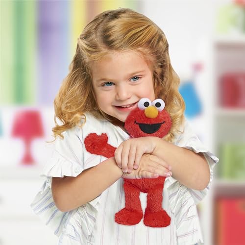 Just Play Sesame Street Friends 8-inch Elmo Sustainable Plush Stuffed Animal, Officially Licensed Kids Toys for Ages 18 Month, Gifts and Presents