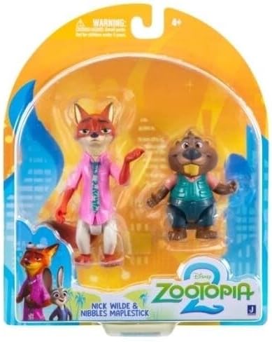 Disney Zootropolis 2 Figure 3-Inch 2-Pack - Gary De Snake with Pawbert Lynxley, Official Zootopia 2 Movie Toys, Collectibles, Mystery Tails Figurines, Gift, Kids Toy, 4 Years+