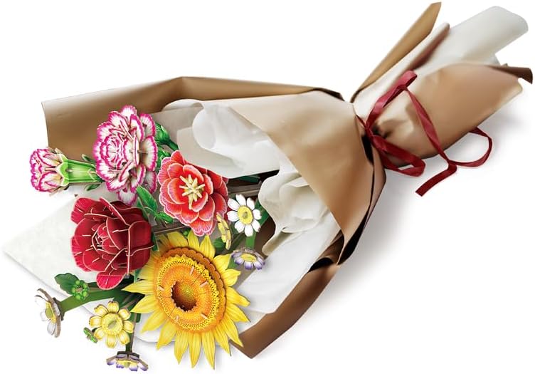 Cubic Fun 3D Flower Bouquet Puzzle Model Kit 363 Pieces DIY Decorative Flowers for Home Decor Creative Gift for Teens and Adults Boys and Girls Ages 14+