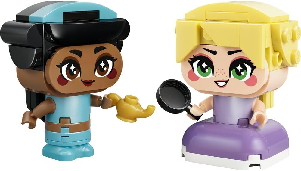 LEGO|Disney Princess Mini Jasmine & Rapunzel Figures - Collectible Toy w/ 2 Mini Dolls & Accessories incl. a Magic Lamp - Small Gift for 5+ Year Old Girls & Fans - 43303