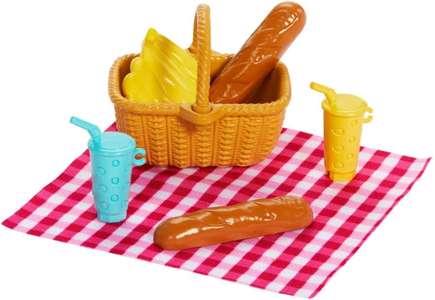 Barbie Family & Friends Dolls Picnic Playset, 2 Dolls with 9 Accessories, Imaginative Role-Play for Kids 3+