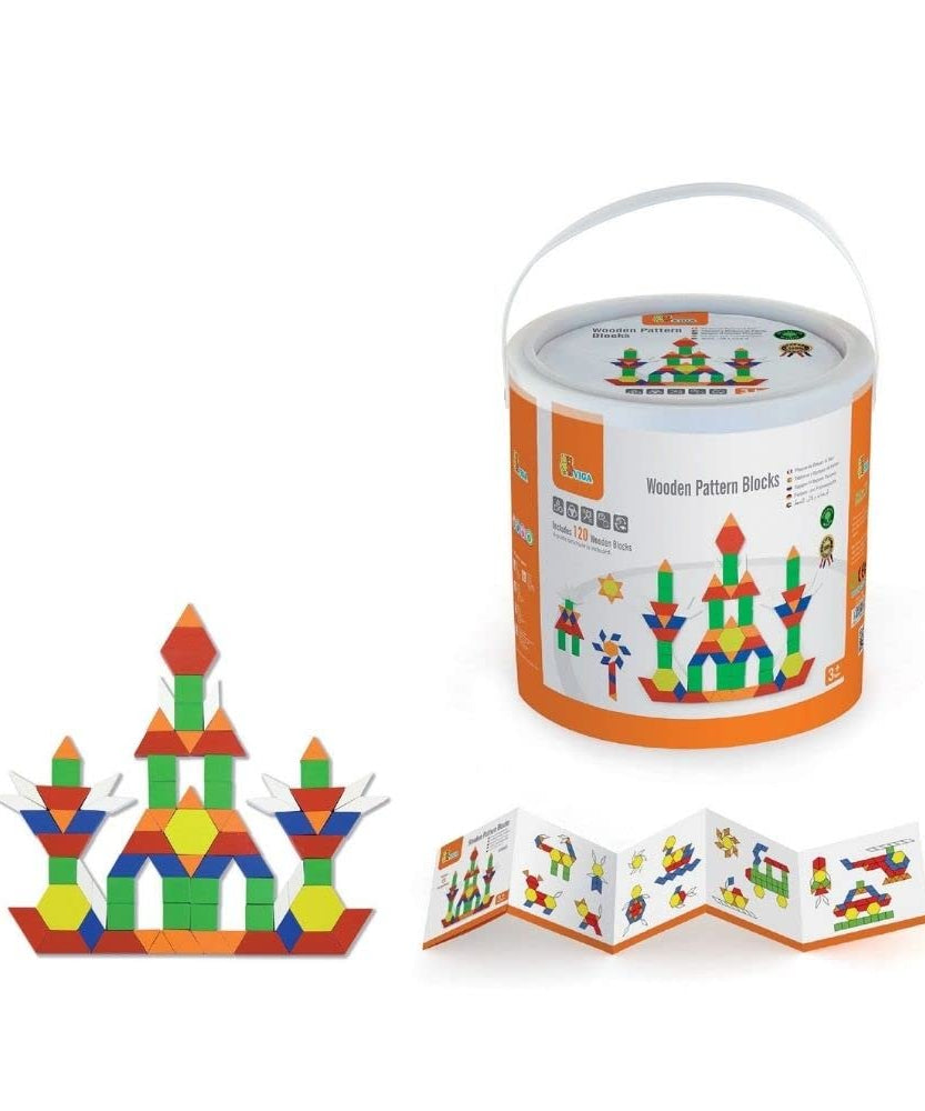 Viga Toys - 250 Wood Pattern Blocks