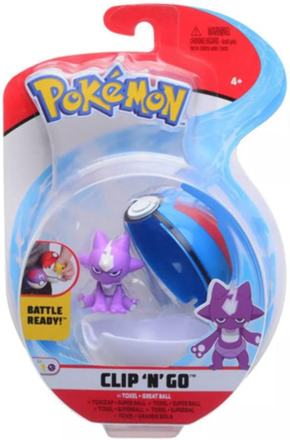 Pokemon Clip 'N' Go Poke Ball Toxel Great Ball Set, Multicolor, PKW0154