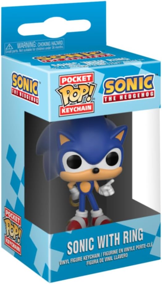 Funko Pocket Pop Sonic The Hedgehog With Ring Keychain Mini Collectible Figure Portable Vinyl Keyring Gamer Merch Gift For Kids Ages 3+