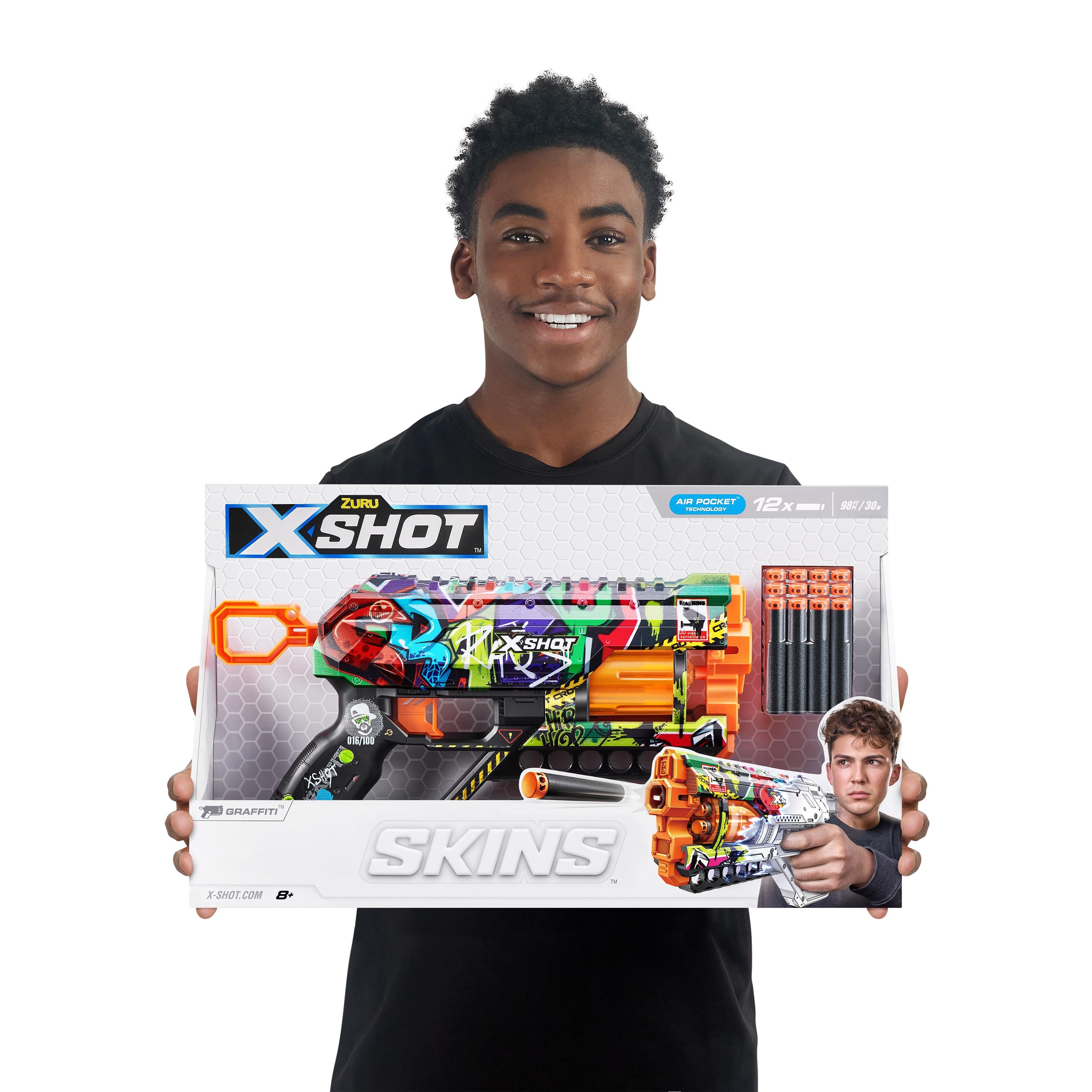 X Shot Skins Griefer 12 Darts Blaster, Foam Dart Toy Gun for Boys, Age 8+