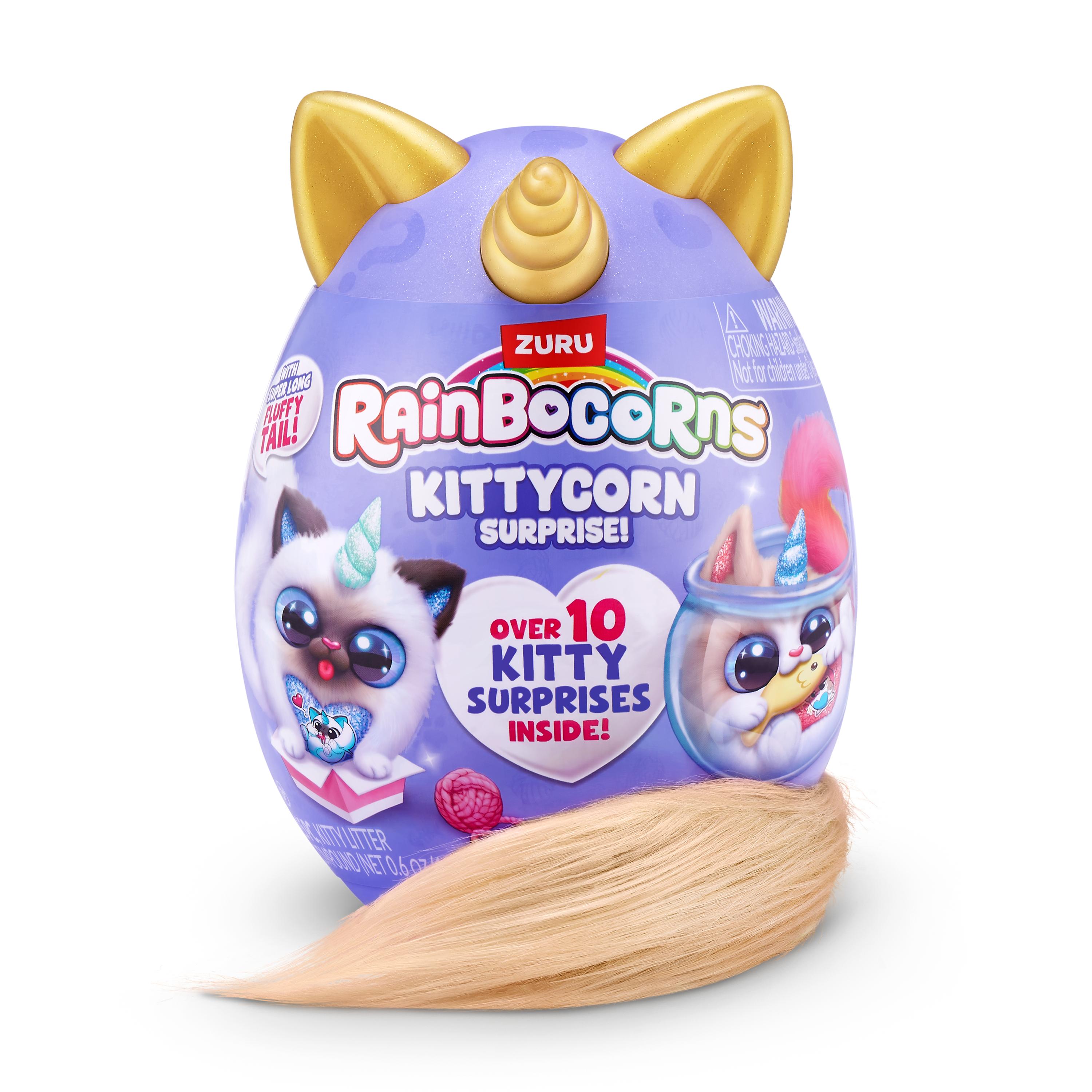 Rainbocorns Kittycorn Surprise S9 Collectible Plush Toy Set, 10+ Magical Surprises, Soft Plush Kittens with Fluffy Tails, Interactive Play for Girls Age 3+