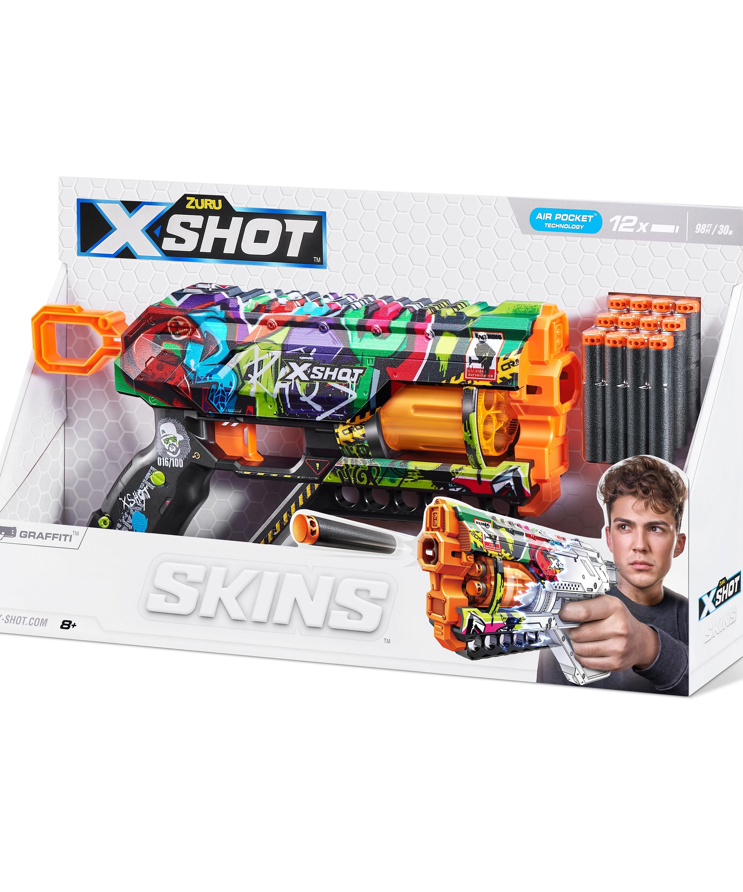 X Shot Skins Griefer 12 Darts Blaster, Foam Dart Toy Gun for Boys, Age 8+
