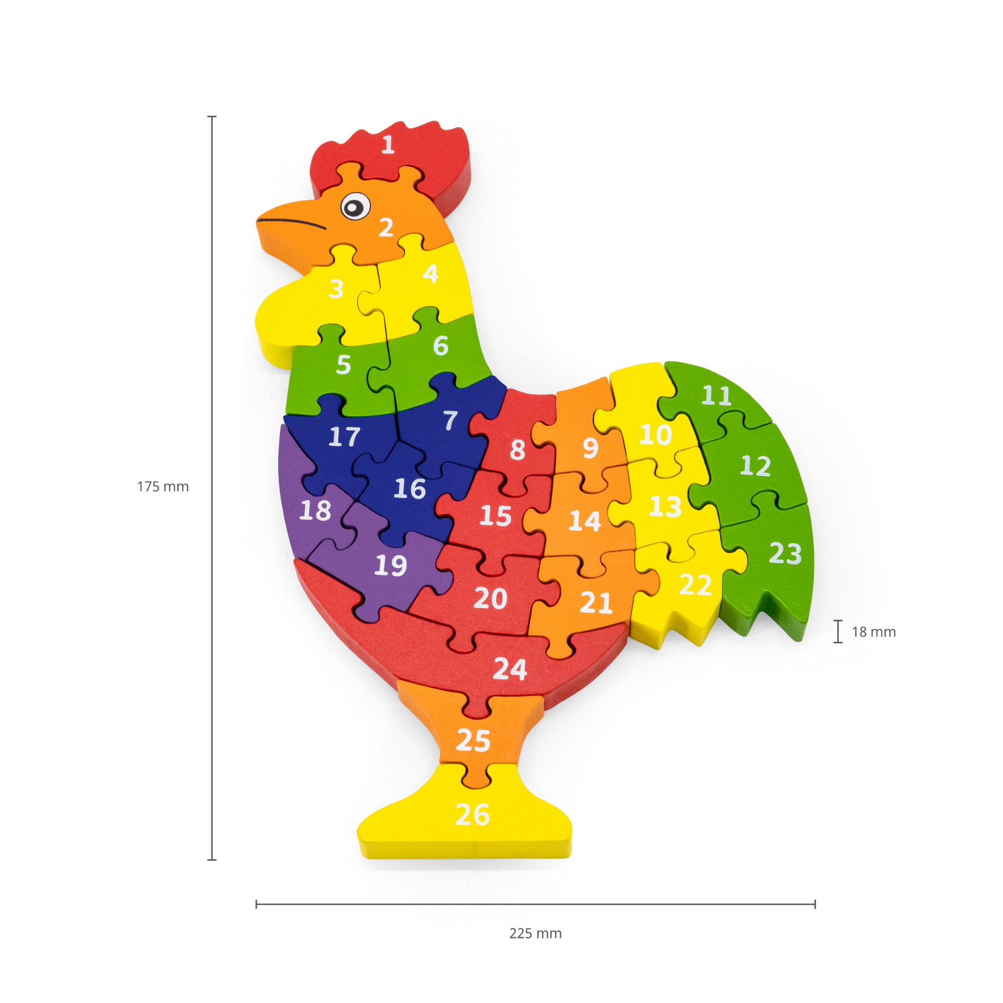 لعبة ديك فيجا ثلاثي الأبعاد مع حروف أبجدية، 26 قطعة من أحجية الصور المقطوعة، لعبة مونتيسوري خشبية، تُنمّي المهارات الحسية والإدراكية والحركية الدقيقة، لعبة تعليمية غير سامة وصديقة للبيئة للأطفال، من عمر 3 سنوات فما فوق