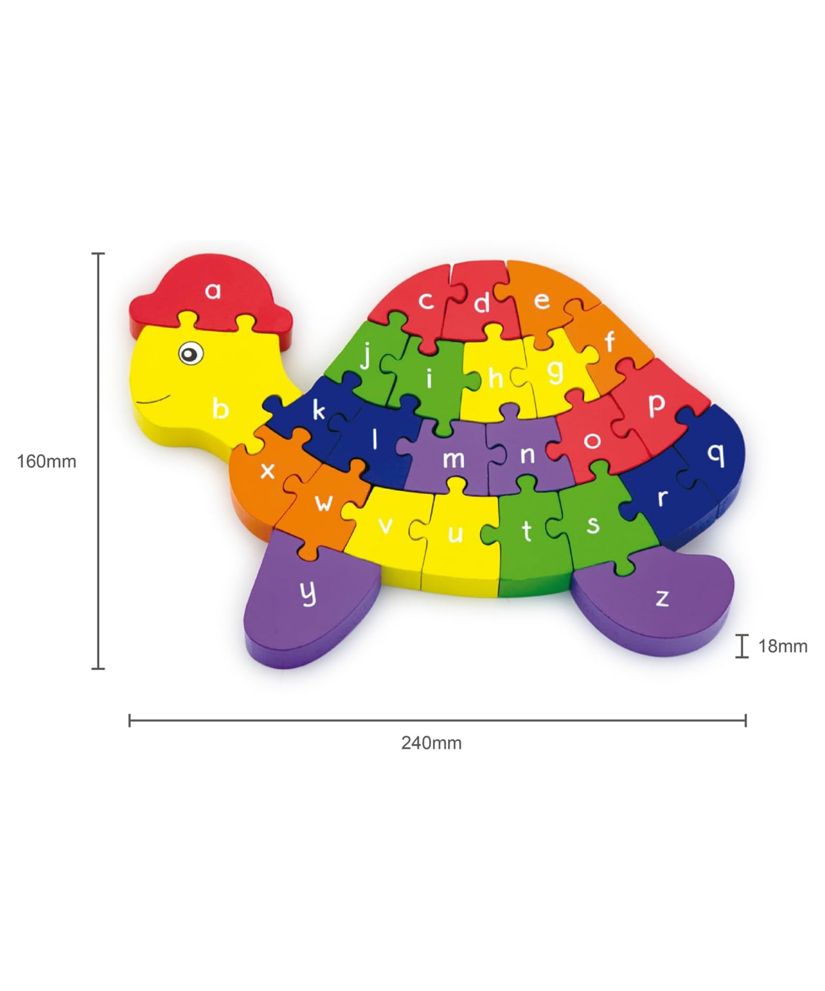 لعبة سلحفاة فيجا ثلاثية الأبعاد مع حروف أبجدية، 26 قطعة من أحجية الصور المقطوعة، لعبة مونتيسوري خشبية، تُنمّي المهارات الحسية والإدراكية والحركية الدقيقة، لعبة تعليمية غير سامة وصديقة للبيئة للأطفال، من عمر 3 سنوات فما فوق